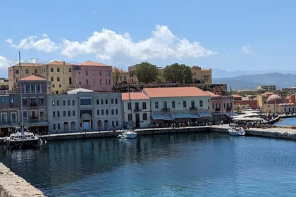 Blick auf den Hafen in Chania